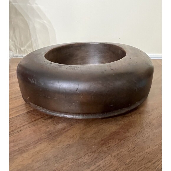 Antique Wooden Block Hat Brim Mold Millinery Form Mirror Boho Primitive Country - Picture 7 of 13